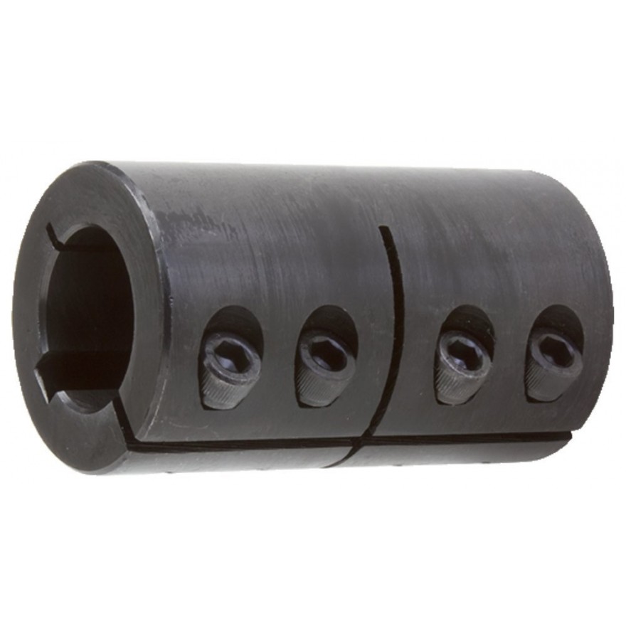 Shaft coupling 1-piece steel C45 slotted with groove