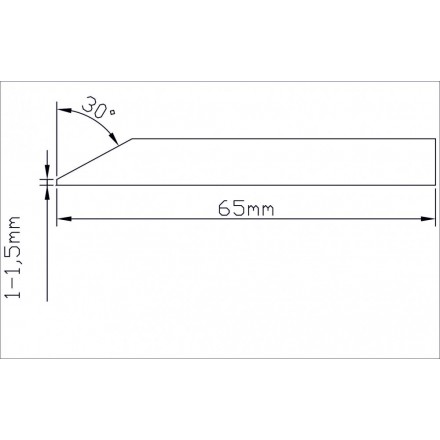 Hardox / Brinar 500 knife cutting flat L = 1000mm B = 65mm